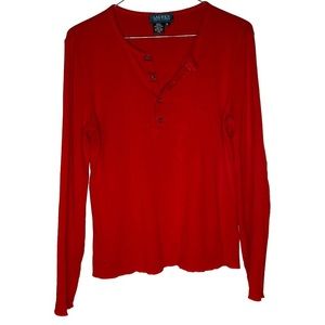 Lauren Ralph Lauren red long sleeve shirt M